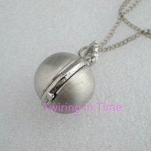 Fashion Silver Ball Shape Pocket Watch Necklace Chain
