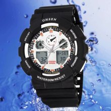 Fashion Sport Army Lcd Analog Digital Waterproof Quartz Mens Men Watch