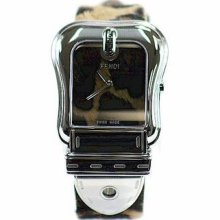 Fendi Swiss Watch B. Fendi Buckle Animal Print Dial Leather F374122
