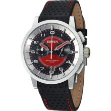 Ferrari Men's 'Granturismo' Black Dial Leather Strap Chronograph