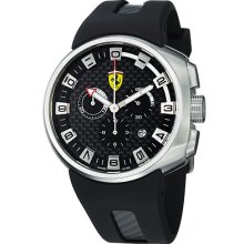 Ferrari Men's 'podium' Black Fiber Dial Chronograph Quartz Watch