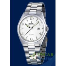 Festina Classic F16374/5 Men's Silver Dial Watch 2 Years Warranty