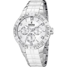 Festina Ladies Quartz Watch With White Dial Analogue Display And Multicolour Stainless Steel Bracelet F16558/1