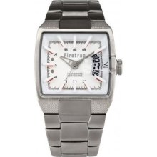 Firetrap Mens Chunky White Dial Silver Steel Bracelet Designer Watch - Ft1060s