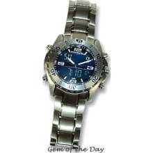 Florida Keys Time Digital Analog Alarm Chronograph, Sapphire Crystal FKT-blue