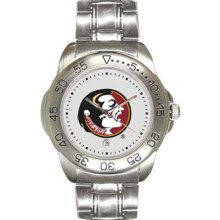 Florida State Seminoles Men's Sport ''Game Day Steel'' Watch Sun Time