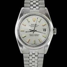 Fluted bezel white stick dial rolex men watch datejust SS jubilee bracelet rolex