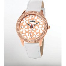 FOLLI FOLLIE Ladies' Happy Nugget Rose Gold & White Patent Leather Watch