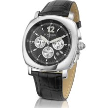 Forzieri Designer Men's Watches, Men's Stainless Steel Black Dial Chronograph Watch