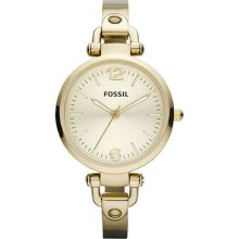 Fossil Es3084 Ladies Georgia Stainless Steel Watch - Gold Tone