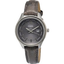 Fossil Flight Gray Leather Chronograph Am4378 Ladie's Woman's Watch