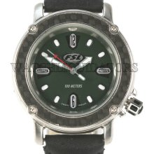 Fossil Fsl Green Texture Carbon Easy Read Dial 100m Wr Ss Dive Sport Watch