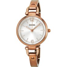 Fossil Georgia White Dial Rose Gold-tone Ladies Watch ES3110