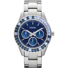 Fossil Ladies Stella Stainless Steel Blue Dial Watch