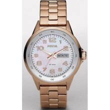 Fossil Maddox Rose Gold-tone Mother of Pearl Dial Ladies Watch AM4334