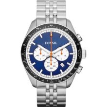 Fossil Men's Edition Sport CH2844 Silver Stainless-Steel Quartz Watch with Blue Dial