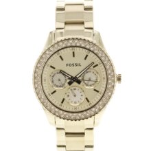 Fossil Watches Women's Stella Gold Tone Dial Gold Tone Stainless Steel
