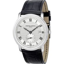 Frederique Constant Classics Silver Dial Black Leather Mens Watch 245m5s6