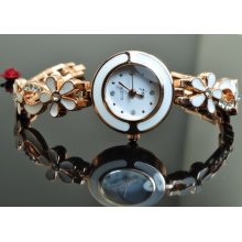 Free Shippingvintage Gorgeous Gold Color Quartz Watch Braceletspw009