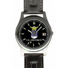 Frontier Watches US Air Force Deluxe Leather Strap Watch
