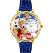 G-0230004 Patriotic Teddy Bear Watch in Gold