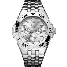 G by GUESS Round Multi-Function Silver-Tone Watch