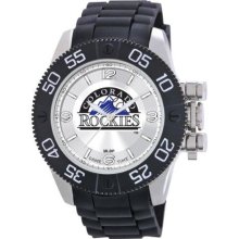 Game Time Black Mlb-Bea-Col Men'S Mlb-Bea-Col Beast Colorado Rockies Round Analog Watch