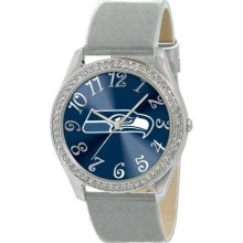 Game Time Gray Nfl-Gli-Sea Women'S Nfl-Gli-Sea Glitz Classic Analog Seattle Seahawks Watch