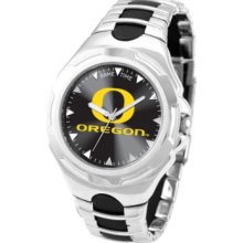 Game Time Watch, Mens University of Oregon Black Rubber and Stainless