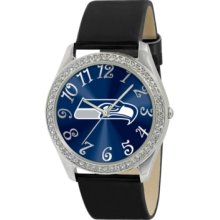 Game Time Watch, Womens Seattle Seahawks Black Leather Strap 40mm Nfl-