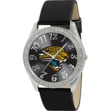 Game Time Watch, Womens Jacksonville Jaguars Black Leather Strap 40mm