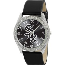 Game Time Women's MLB Chicago White Sox Glitz Watch, Silver