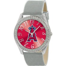 Game Time Women's MLB LA Anaheim Angels Glitz Watch, Silver