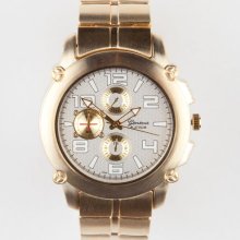 Geneva Large Round Metal Watch Gold One Size For Men 20609262101