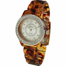 Geneva Platinum Women's 2112.Brown.Silver Brown Plastic Quartz Wa ...