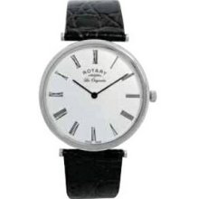 Gents Rotary Les Originales White Case Watch W/ Black Leather Strap