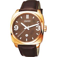Genuine Esprit Conduit Rosegold Brown Mens Dress Watch Es103611004