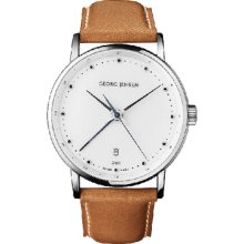 Georg Jensen Men's Dual Time Watch 519 - White Dial - Koppel