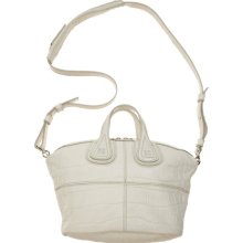 Givenchy Croc-stamped Micro Nightingale Satchel - Ivory White