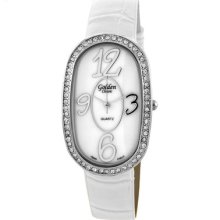 Golden Classic Women's Designer Color Watch in White