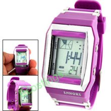 Good Girls Purple Sports LCD Digital Alarm Wrist Watch