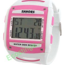 Good Pink Digital Alarm Sport Wrist Watch w Light