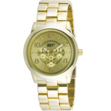 Gruen II Ladies Dress Watch w/Goldtone Round Case, Champagne Dial and GT Bracelet Band