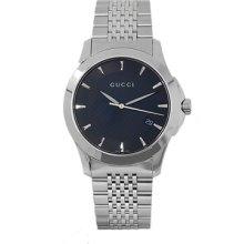 Gucci Watches Men's G-Timeless Black Dial Silver Tone Stainless Steel