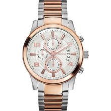 Guess Guess Two-tone Men's Stainless Steel Case Chronograph Date Watch U0075g2