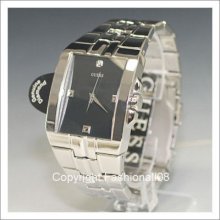 Guess Mens Black Genuine Diamond Steel Watch U10014g1
