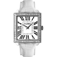 Haurex Italy Women's FS376DW1 Prestige Stainless Steel Swarovski Crystal White Dial Leather Watch
