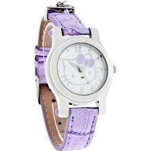 Hello Kitty By Sanrio Ladies Heart Charm Light Pink Leather Band Watch HK1005