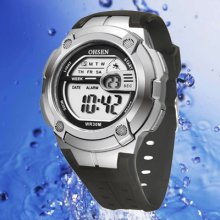 High Quality Ohsen Rubber Waterproof Sport Watch W/ Alarm & Day & Week -4 Colors