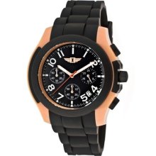 I by Invicta Men's Chronograph Round Watch Case Color: Salmon, Hand Color: Rose Gold, Dial Color: Black